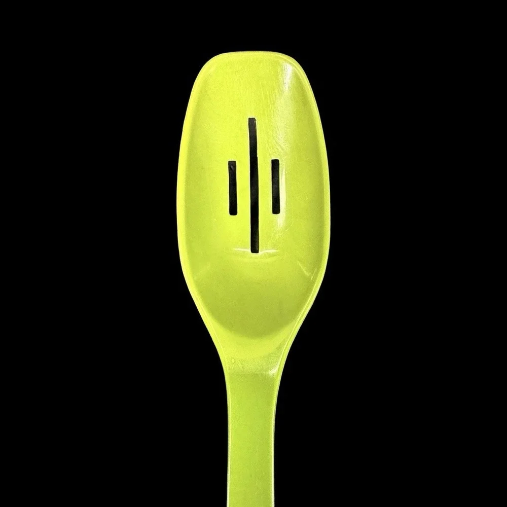 Vintage Lustro Ware Avocado‎ Green Slotted Spoon MCM Retro Kitchen Utensil